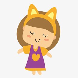 手绘卡通可爱小女孩