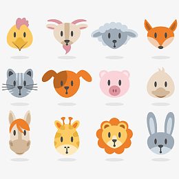 矢量动物头像