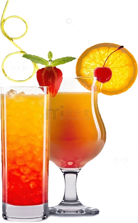 清新风格的水果汁饮品