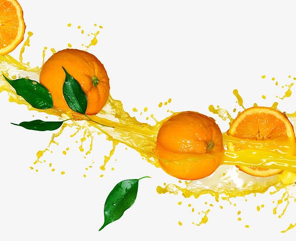 漂浮的橙汁