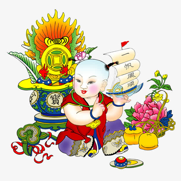 喜庆福娃招财童子