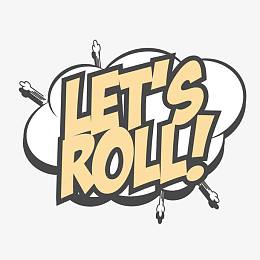 LET ROLL卡通文字边框气泡