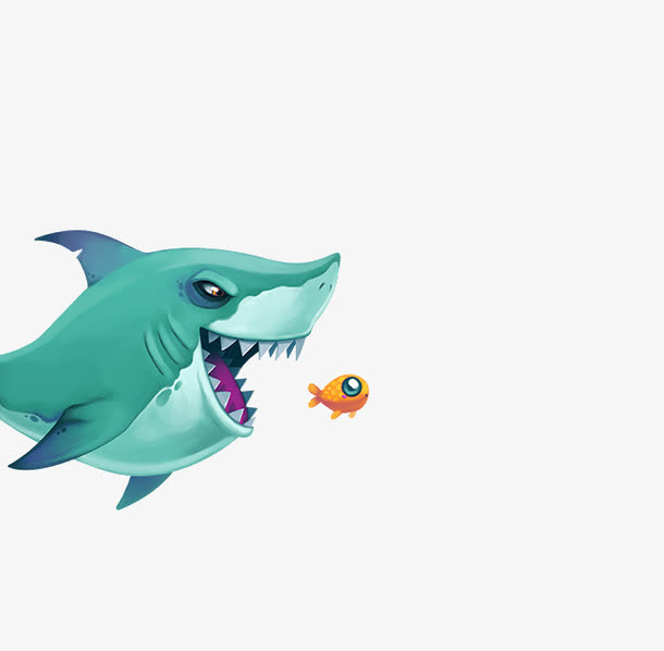 鲨鱼吃鱼免抠素材免费下载_觅元素51yuansu.com