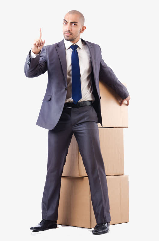 商务男士与箱子图片免抠素材免费下载_觅元素51yuansu.com