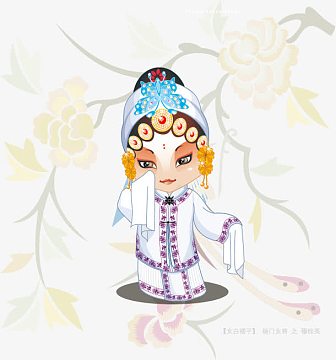 全套50个矢量卡通京剧人物