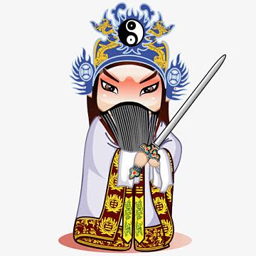 京剧卡通t恤诸葛亮图案