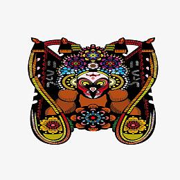 矢量戏曲装饰脸谱