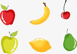 矢量手绘卡通水果