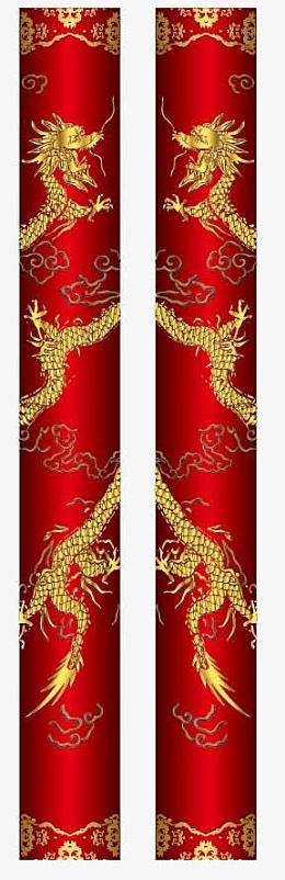 中国风龙形图腾柱