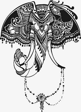 装饰大象正脸图腾(1460x2019)aipng大象花纹图案(1024x1024)png图腾