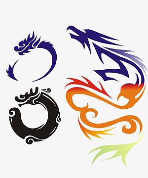 中国龙图腾png中国龙图腾图形圆形png彝族图腾龙纹aipng卡通龙插画png