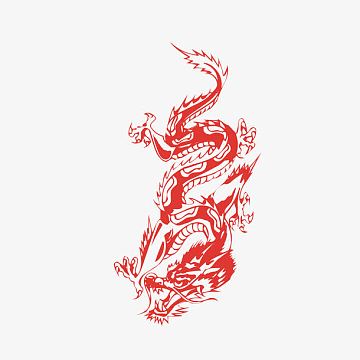 中国风手绘龙像