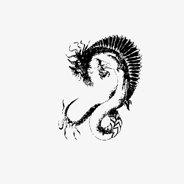 中国风手绘龙像