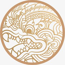 矢量金线描边龙图腾