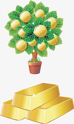 摇钱树矢量素材