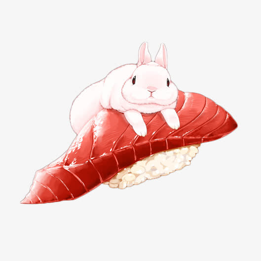 手绘日本美食与小兔子
