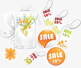 清凉夏季促销标签设计矢量素材免