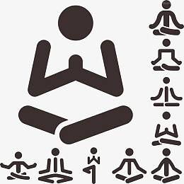 手绘打坐火柴人