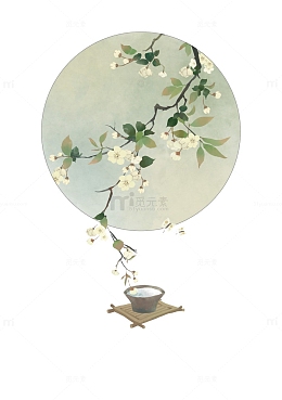 古风圆圈白花