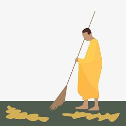 僧人扫地