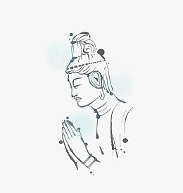 手绘简约佛像