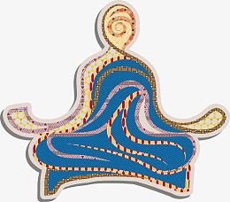 打坐装饰花纹矢量