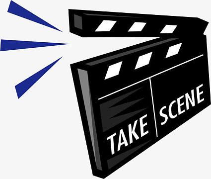 矢量手绘打板器aipng胶片影视素材png电影元素png卡通水墨图片中国风