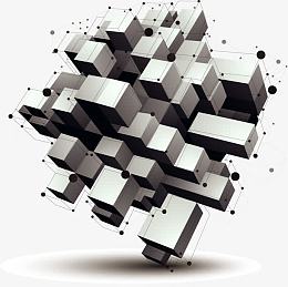 方块魔方物体矢量图