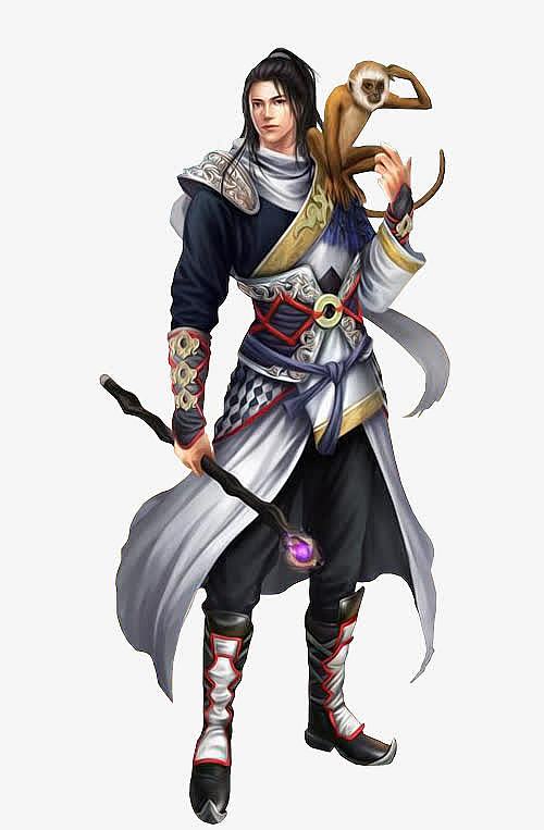 帅哥拿着剑png游戏人物png手绘游戏美男子帅哥png游戏原画男子帅哥