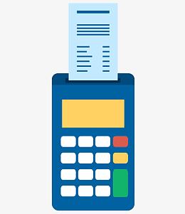 矢量扁平化蓝色 pos机