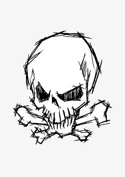 蒸汽朋克黑白色骷髅头