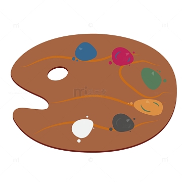 png创意绘画工具矢量素材png矢量图画画调色板aipng学