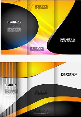 矢量炫丽背景折页