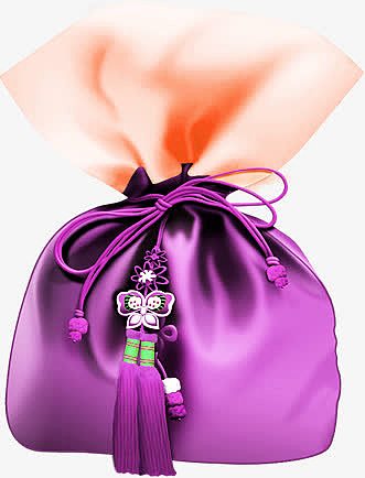 紫色蝴蝶装饰福袋设计