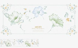 清新素雅花框图