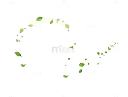 绿色树叶旋风漂浮素材