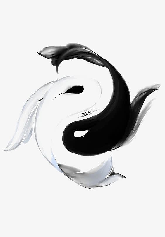 创意鱼形太极八卦