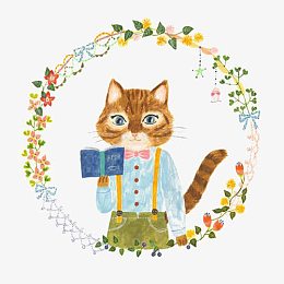 手绘猫咪拟人