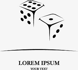 手绘色子图标矢量图