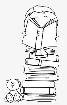 男孩看书简笔画