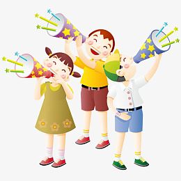 小朋友在吹喇叭