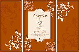 姜黄色请柬封面矢量素材