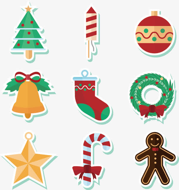 矢量手绘圣诞节图案