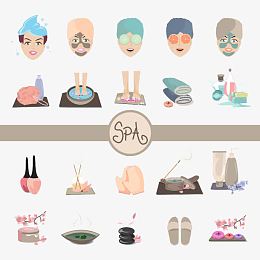 卡通spa元素设计矢量素材