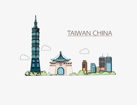 台北风景手绘素材