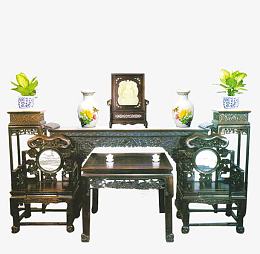 红木家具 木制家具 紫檀雕灵芝