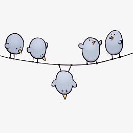 站在电线上的小鸟