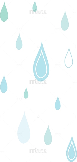 蓝色雨滴漂浮
