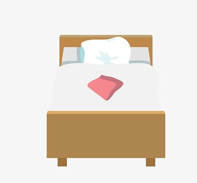 矢量单人床素材