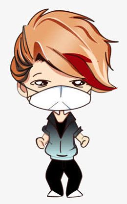 害羞短发带口罩男孩Q图